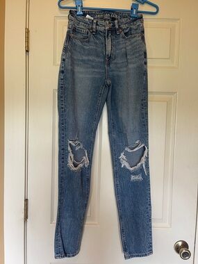 American Eagle Outfitters  Distressed Mid Blue Jeans